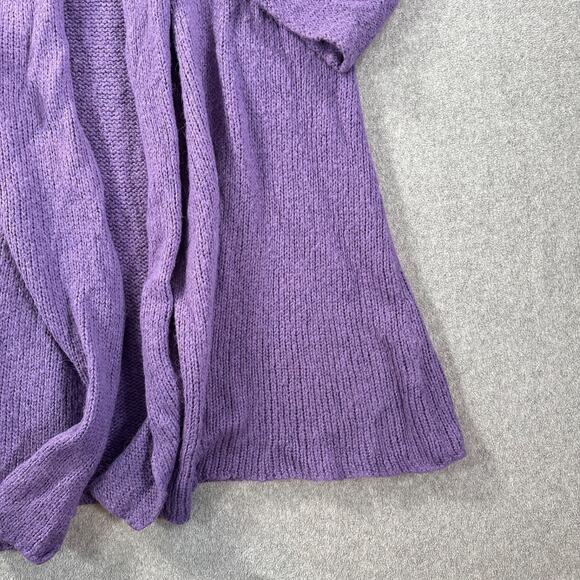 Soft Surroundings Long Line Open Cardigan Sweater Women 2X Wool Blend Purple - Picture 3 of 10